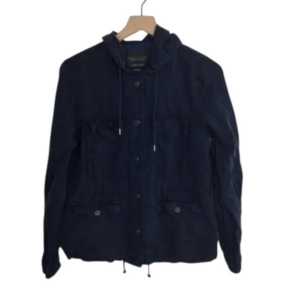 Sanctuary Navy Utility Hoodie Jacket Size Medium - Picture 1 of 7